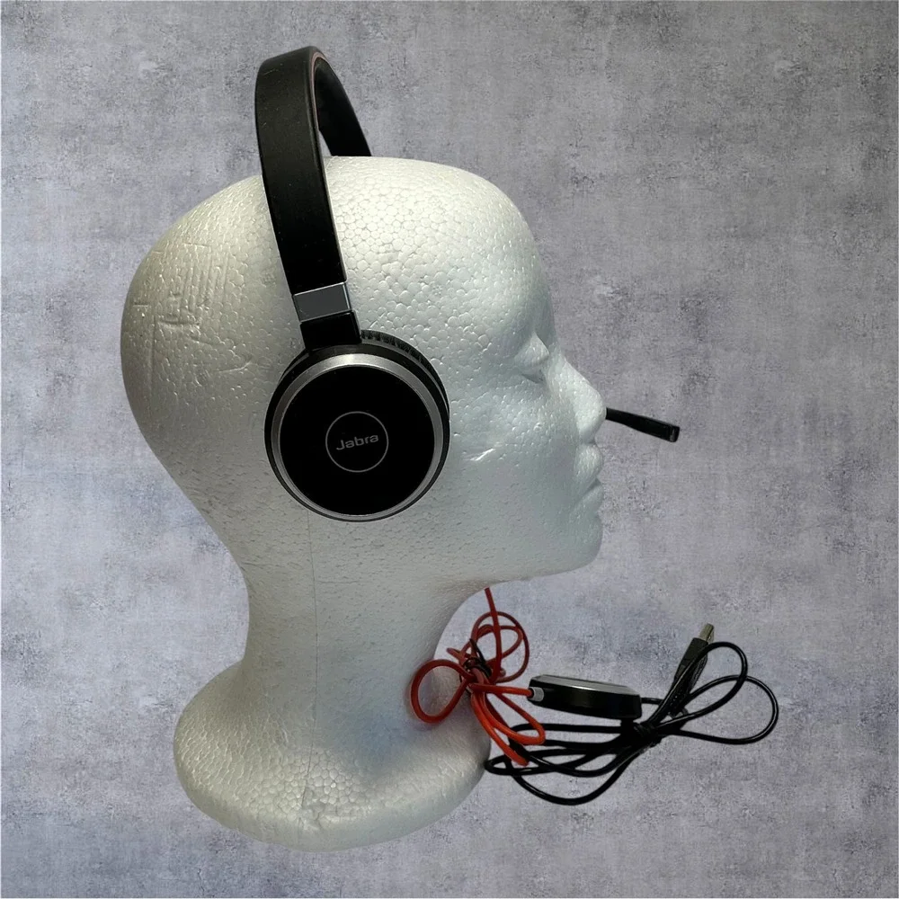 Jabra On Ear Evolve 40 Stereo Headset Black Wired USB 3.5mm Jack Tested/Works‎